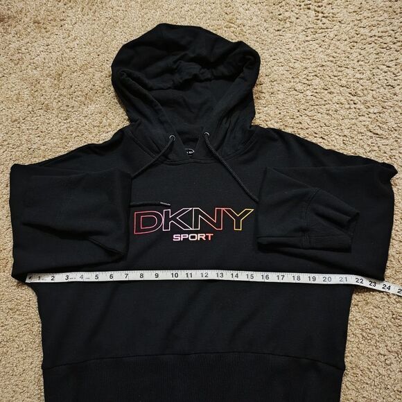 DKNY Sport Ombre-Logo Cropped Hoodie Long Sleeve -C - Picture 3 of 6
